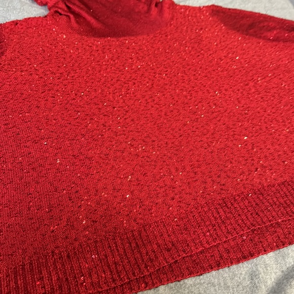 Like new Emaline Woman 3X Red Cowlneck Sparkle Sweater - Picture 8 of 10